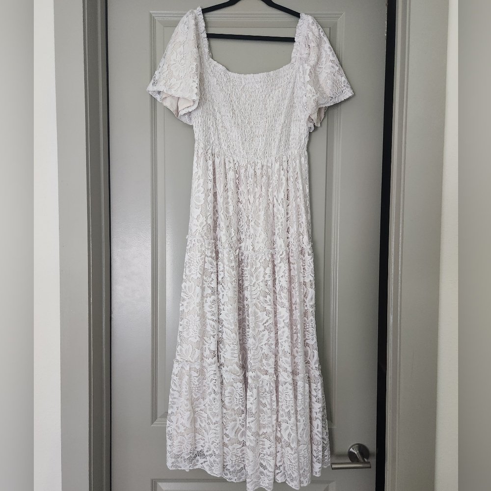 Baltic Born White Lace Dress